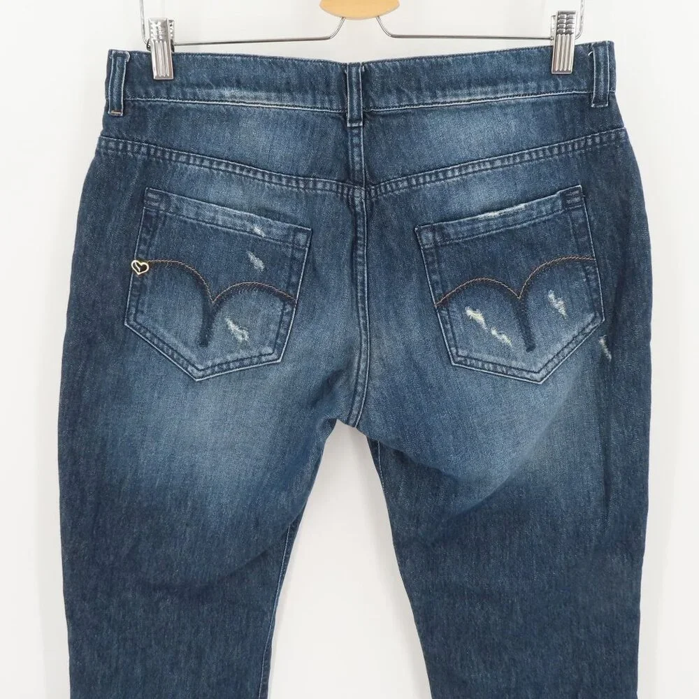 TWINSET Jeans Womens SEE MEASUREMENTS Catherine Embellished Distressed Denim - Picture 6 of 12